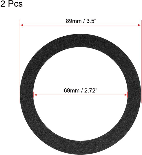 uxcell Black 3.5 Inch EVA Foam Speaker Edge Surround Rings Replacement Parts for Speaker Repair or DIY 2Pcs...