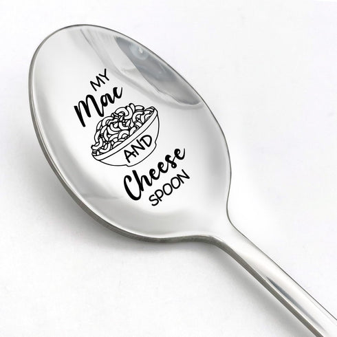 Mac and Cheese Spoon Engraved Stainless Steel Spoon - Funny Spoon Gifts for Women, Men, and Kid Great Birthday, Valentine's, and Christmas Gift...