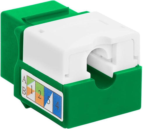Cmple - RJ45 Keystone Jack 90 Degree Cat5e Keystone Jack Insert Punch Down RJ45 Connectors Female for Wall Plates, Patch Panels, Patch Cables, Eth...
