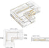 BTF-LIGHTING FCOB COB 10mm/0.39in Width LED Strip Connector Kit 6Pcs 3 Pin Transparent Gapless L-Shaped Connectors 4Pcs 4Pin Strip to Strip Connec...