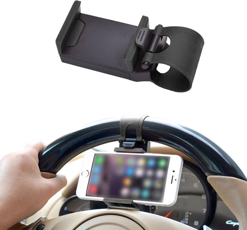Car Steering Wheel Phone Mount, Portable Steering Wheel Phone Holder Mount Clip, Steering Wheel Smartphone Mount, Phone Holder Universal for Most ...