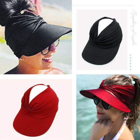 Sun Hat Women Sun Beach Visor Cap UV Protection with Wide Brim for Sports Beach Golf Hiking...