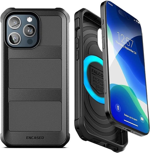 ENCASED 2-in-1 iPhone 15 Pro Max Battery Case Combo - Protective Full-Body Cover with Removable Power Bank (Compatible with MagSafe) Black...