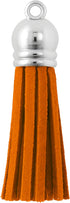 Mandala Crafts 100 Pcs Orange Faux Suede Tassels Bulk Keychain Making Supplies - Small Leather Tassels for Charms, Jewelry Making, and DIY Crafts...