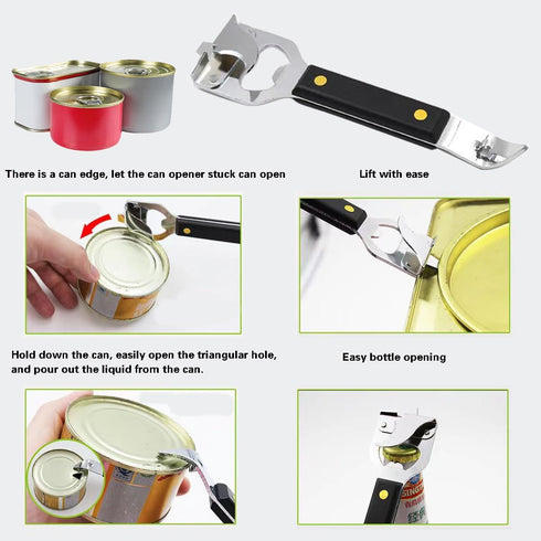 Bottle Opener - Manual Can Opener - Versatile 4-In-1 Can Opener for Kitchen Restaurants and Camping Trips (2)...