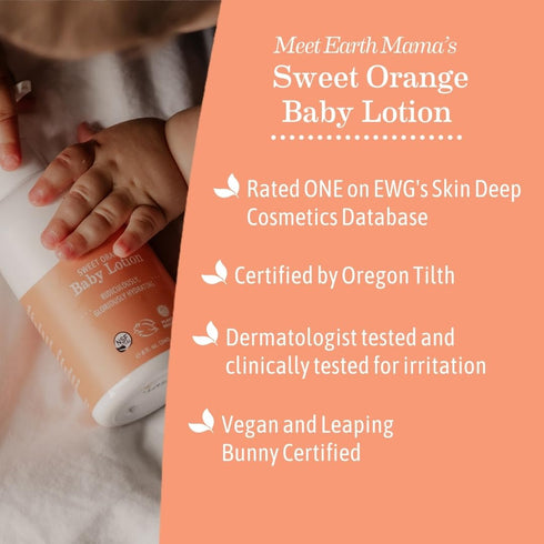 Earth Mama Sweet Orange Baby Lotion | Moisturizing Body Lotion for Dry Skin, Newborn Baby Lotion Sensitive Skin Care, Face Lotion for Babies & Kid...
