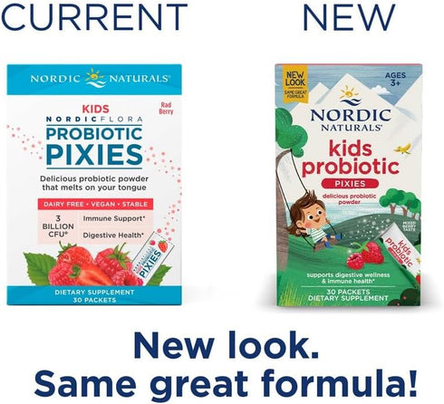 Nordic Naturals Kids Probiotic Pixies, Mixed Berry - 30 Packets - 3 Billion CFU - Digestive Wellness, Immune Support - Non-GMO, Vegan - 30 Serving...