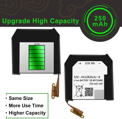 EB-BR720ABE Battery for Samsung Gear S2 Classic SM-R732/Gear S2 SM-R720 Smart Watch SM-R7200ZWAXAR SM-R7200ZKAXAR Replacement Battery with [Set of...
