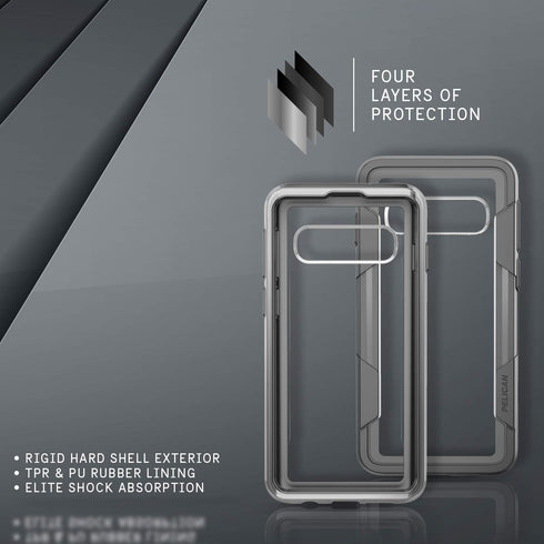 Pelican Voyager Phone Case for Samsung Galaxy S10 (Clear/Gray)...