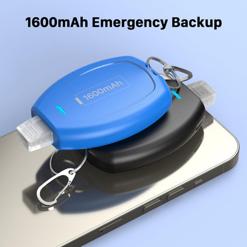 (2-Pack) Keychain Portable Charger for iPhone, Airpods, 1600mAh Power Emergency Pod, Mini Keychain Phone Charger for iPhone 14/14 Plus/14 Pro Max/...