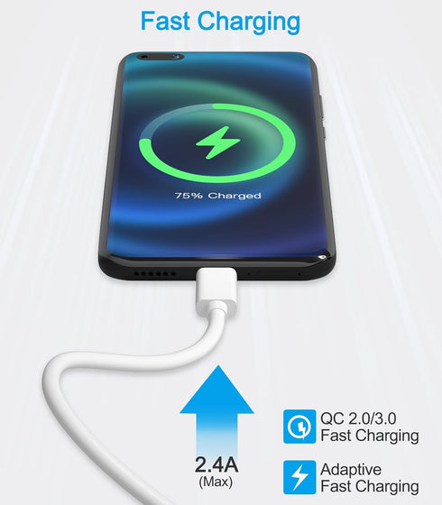 Short Micro USB Cable 1ft,Fast Android Phone Charger Cord,Micro-B Sync Data Charging Cable Compatible with Samsung Galaxy S7 J7,Fire Stick,Tablet...