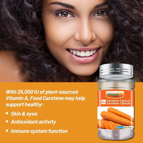 AIHIYO Carotene soft Capsule, 500mg Beta Carotene Supplement with 25000 IU, Support Healthy Skin and Eyes, 100 Count...