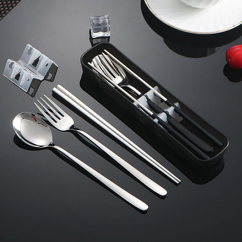 Travel Utensils, 18/8 Stainless Steel 4pcs Cutlery Set Portable Camp Reusable Flatware Silverware, Include Fork Spoon Chopsticks with Case...