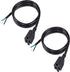 MEIRIYFA 18 Gauge 3 Prong Female NEMA 5-15 Plug Heavy Duty Cord US SJT Replacement Power Supply Cable 10A 110V 115V 120V Pigtail 2PCS (3.3FT)...