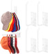 4 Pack Hat Hooks for Wall, Strong Adhesive Hat Hanger Holder for Baseball Caps, Multi-Purpose Hook Organizer Can Hold More Than 10 Hats for Door/C...