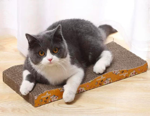 Durable Cardboard Cat Scratcher (Wave Shaped)...