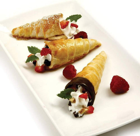 10 Pack Large Cream Horn Forms 5-inch, Non-stick Cream Horns Pastry Mould Croissant Baking Forms for Baking Croissants Bead, Chocolate Croissant, ...