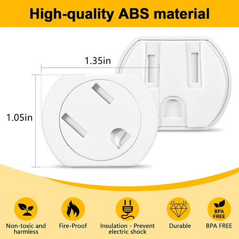 Outlet Covers (45 Pack) Self-Closing Outlet Plug Covers 3-Prong Swivel Electrical Outlet Protectors for Baby Upgraded Adhesive Installation Socket...
