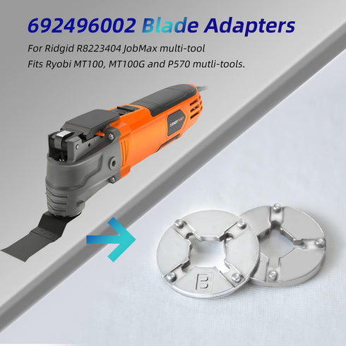 692496002 Oscillating Tool Adapter Compatible with jobmax heads R8223404 for Ryobi Blade Adapter Replacement PSL1MT01 MT100 NT1MT MT100G P570 P343...
