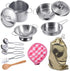Play Pots and Pans Toys for Kids Kitchen Playset Pretend Cookware Utensils Play Set Play Cooking Toys Mini Stainless Steel Cooking Utensils Toys K...