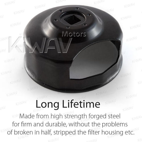 KiWAV Oil Filter Cap Wrench Tool for 1984-2021 Harley Spin-on Oil Filters (Except '15-later XG) Twin Cam Oil Filters with 76 x 14 Flutes (Crank Se...