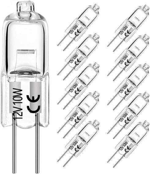 G4 Halogen Bulbs 10W 12V T3 JC Type 2 Pin Base Replacement for Landscape Under Cabinet Puck Light Track Lighting Dimmable(10 Pack)...