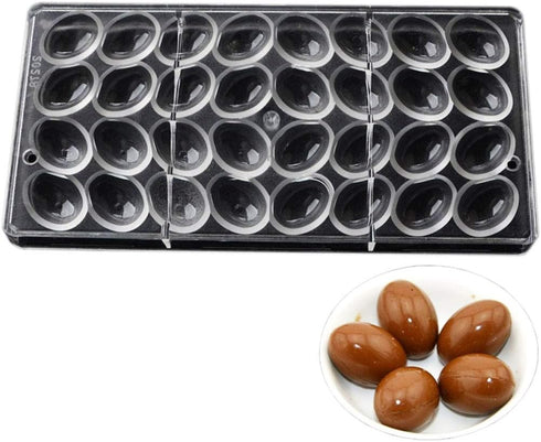 Polycarbonate Chocolate Mold DIY Candy Mould Clear Hard Plastic Bakeware Pastry Tools Small Easter Egg Smooth Surface (19272)...