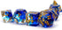 Blue Resin DND Dice Set Polyhedral D&D Dragon Dice for Dungeons and Dragons Gifts Pathfinder Shadowrun Role Playing Games-Navy Blue Clear Gold Fla...
