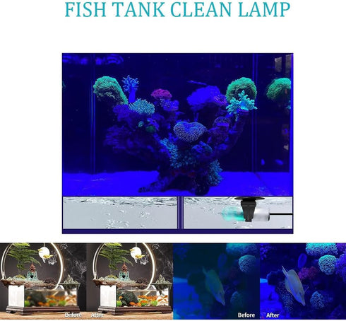 Aquarium Blue Light, 3W Submersible Aquarium Light, Fish Tank Light with Timer, Submersible Waterproof Lamp for Filter Tank Sump Swim Pool...