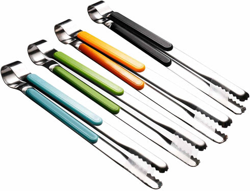 4Pcs Stainless Steel Kitchen Tongs, Serving Tongs for Cooking, 10" Metal Food Tongs with Non-Slip Comfort Grip, Non-Stick Cooking Tongs High Heat ...