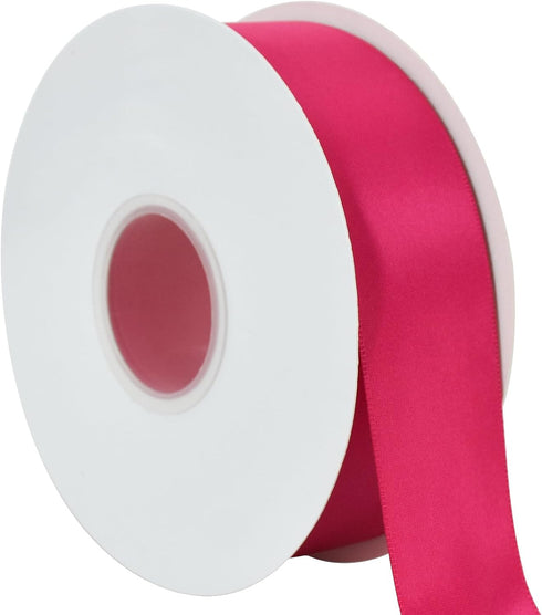 TONIFUL 1-1/2 inch x 50 Yard Hot Pink Satin Ribbon for Gift Wrapping, Wedding Party Decor, Wreath, DIY Crafts, Hair Accessories, Floral, Bows Maki...