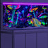 48X24IN Blacklight Aquarium Background UV Reactive Mushroom Background Starry Sky Terrarium Background with 10 EVA Double-Sided Tape...