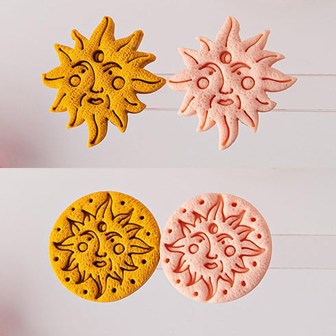 Myhiju 2 Pcs Vintage Bohemian Sun Polymer Clay Cutters,Retro Boho Sun Polymer Clay Earrings Polymer Clay Molds Sun Clay Earring Cutters for Polyme...