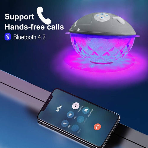 Floating Pool Speakers with Colorful Lights, IPX7 Waterproof Bluetooth Speaker for Pool, Crystal Clear Sound Hot Tub Speaker for Pool, Spa and Out...