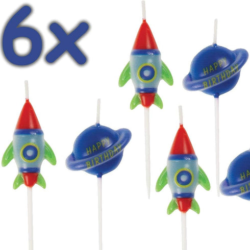 Unique Party Outer Space Birthday Candles (6) pc...