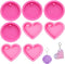 8 PCS Heart Shape Resin Mold,Round Shape Keychain Silicone Molds for Epoxy Resin DIY Keychain Decoration Homemade Dessert Fondant...