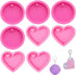 8 PCS Heart Shape Resin Mold,Round Shape Keychain Silicone Molds for Epoxy Resin DIY Keychain Decoration Homemade Dessert Fondant...