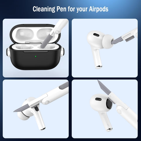 R-fun Airpods Pro Case (2nd/1st Gen,2023/2022/2019) with Secure Lock & Cleaning Kit, Music Headset Earphone Protective Case Cover Compatible with ...