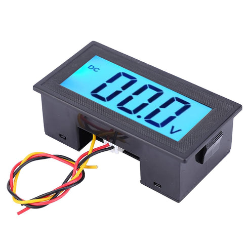 LCD DC Voltmeter,YB5135D Digital Three Wire Voltage Meter Monitor Voltmeter,LCD Display with Blue Backlight,ABS Waterproof Shell,High Measurement ...
