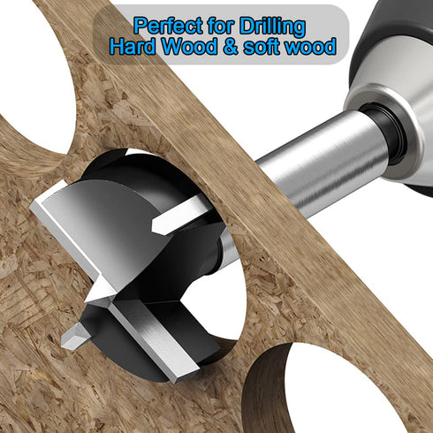 5/8 Inch Carbide Forstner Drill Bit, Carbide Tipped Forstner Bit for Hard Wood, Wood Drilling Hole Saw Set Woodworking Hinge Cutter Tool Kits for ...