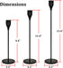 Candle Stick Holders Set of 3, Metal Taper Candle Stands Set Modern Elegant Decorative for Dinning Fireplace Wedding Party - Black...