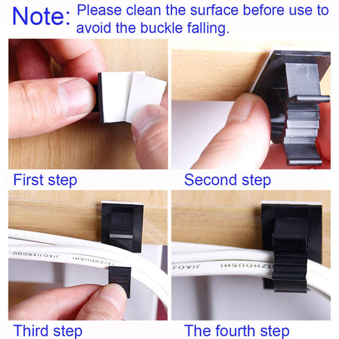25 Pack Adjustable Cable Tie Clips Adhesive Wire Clips Nylon Wire Clamps for Car, Home and Office, Black...