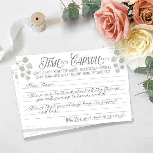 m&h invites Time Capsule Message Cards (50 Count) - Baby Shower or 1st Birthday Game Activity...