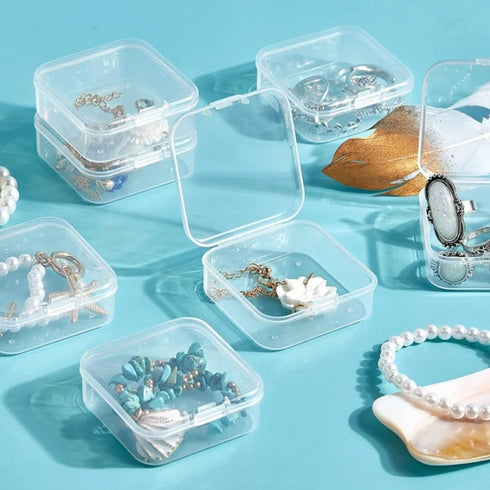 36PCS Clear Plastic Beads Transparent Storage Containers Box Jewelry Hardware Storage Organizer with Lids Square Art Supply Storage Organizer for ...