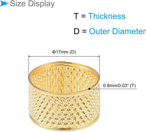 CoCud Hand Sewing Thimble Finger Protector, 17mm Dia, Metal Copper Ring Style Sewing Thimble Ring - (Applications: for Household Hand Sewing, Stit...