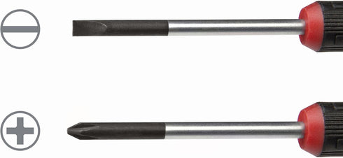 STEELMAN Precision Steel Shaft 6-Piece Long Electronics Screwdriver Set, Variety of Slotted/Phillips Sizes, Swivel-Head, Magnetic Tips...