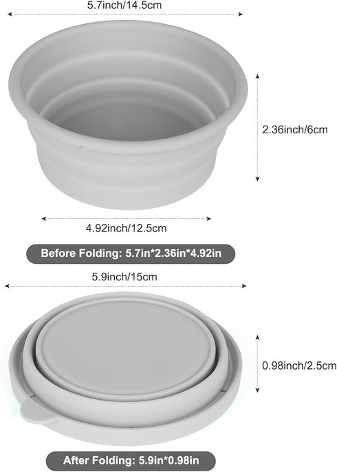 Collapsible Food Storage Containers BPA Free Collapsible Bowls for Camping Hiking Backpacking Travel Microwave, Dishwasher and Freezer Safe Foldab...