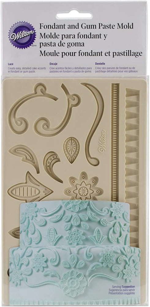 Wilton Fondant and Gum Paste Silicone Mold, Lace...