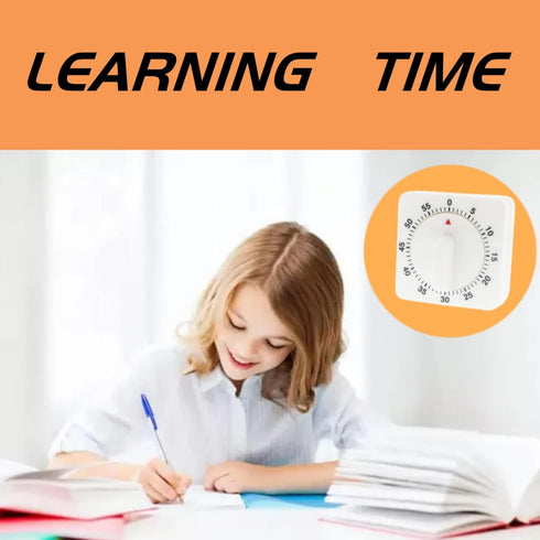No Battery 60 Minute Mechanical Kitchen Learning Timer with Loud Alarm and Visual Cooking Timer Clock Ideal for Cooking Baking Kitchen Face Mask T...