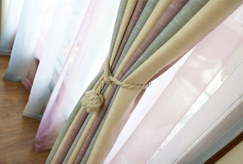 Melaluxe 2 Pack Curtain Tiebacks - Heavy Duty Curtain Rope Tieback, Handmade Rural Decorative Curtain Holdbacks (Beige)...